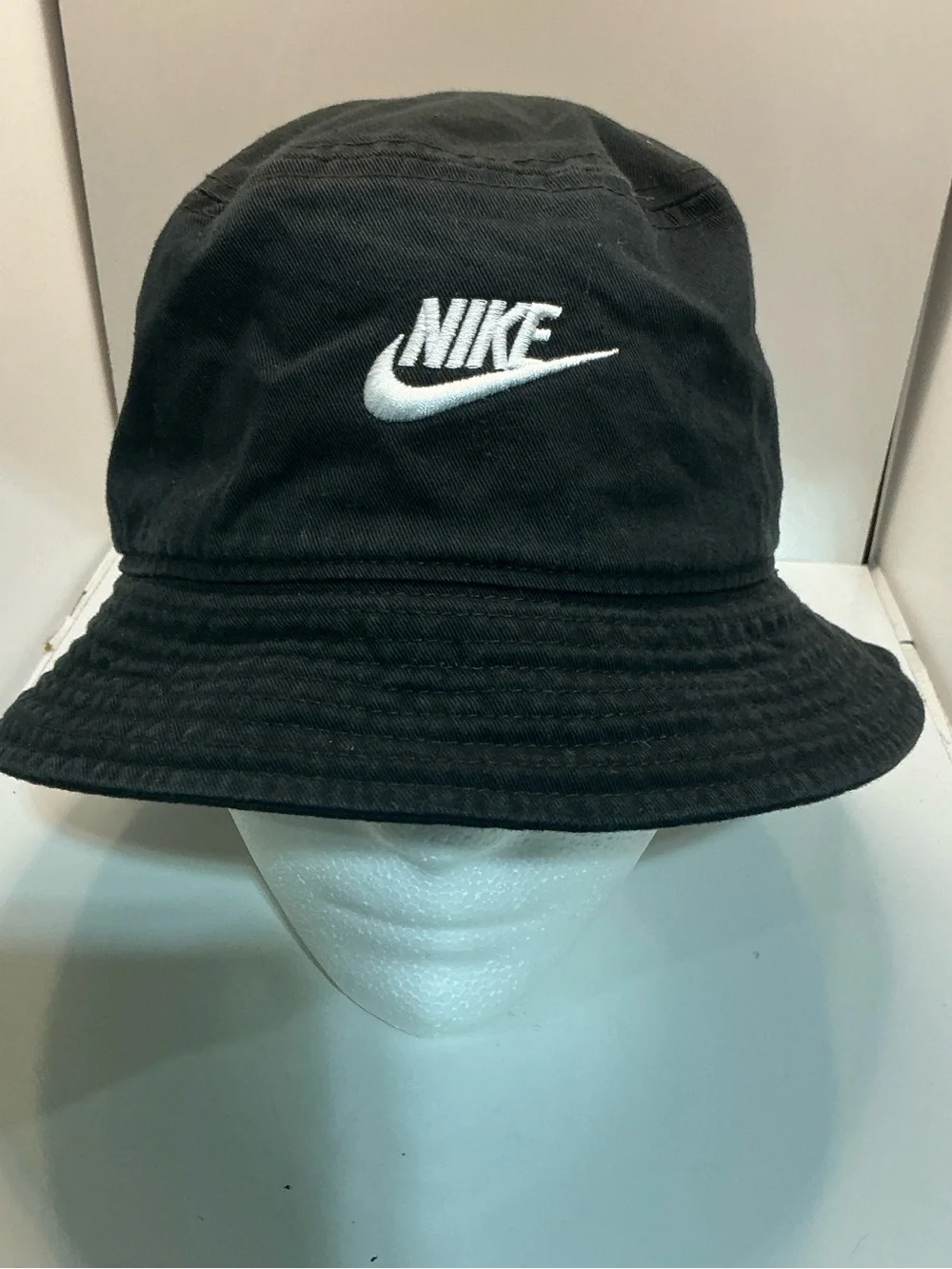 Nike Black Bucket Hat with White Embroidered Swoosh